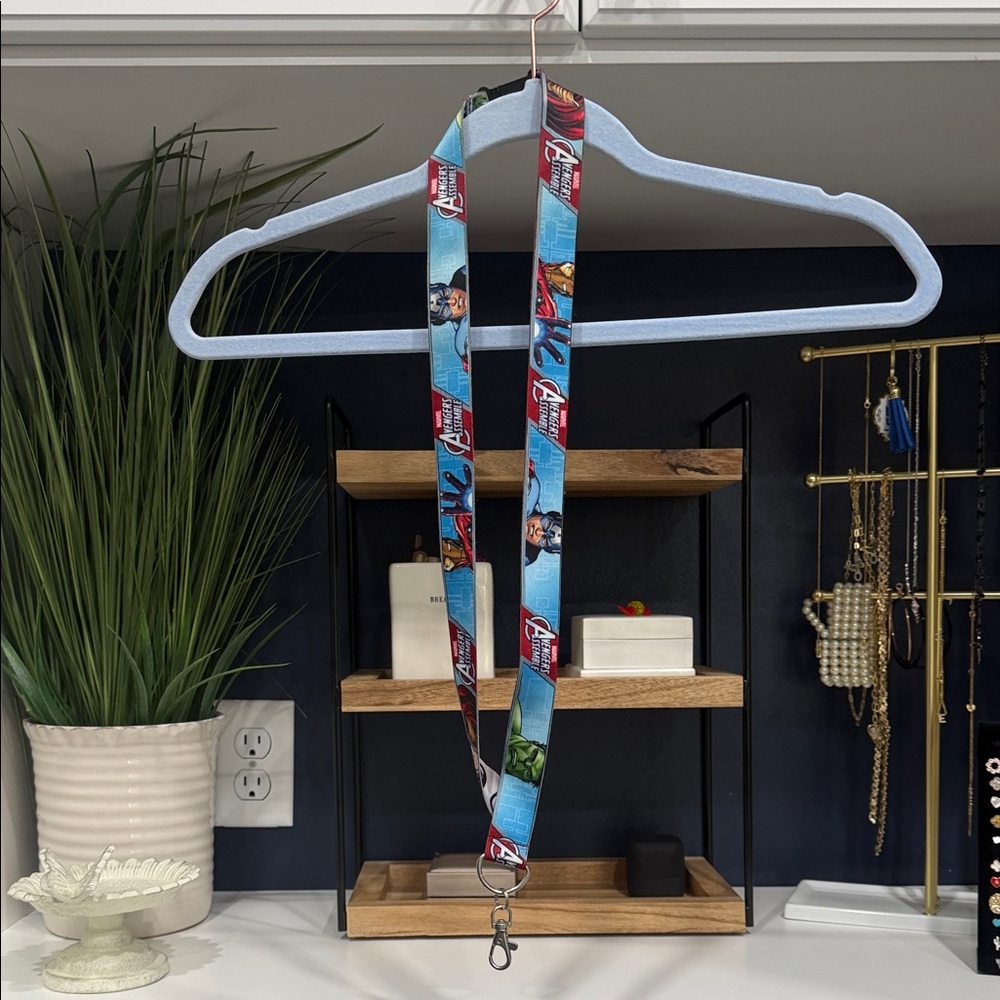 Universal Studios Marvel Avengers Light Blue Character Lanyard with Metal Clip